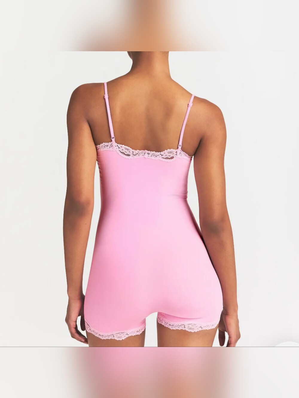 SKIMS Fits Everybody Bubble Gum Lace Trim ONESIE!! - Picture 13 of 13